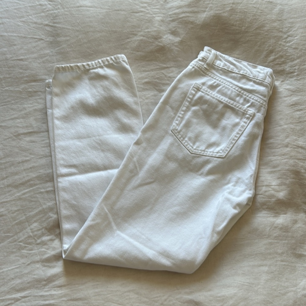 ✨ REFORMATION BUTTON FLY STRAIGHT LEG JEANS IN VINTAGE WHITE SZ 26/27 - Picture 3 of 8